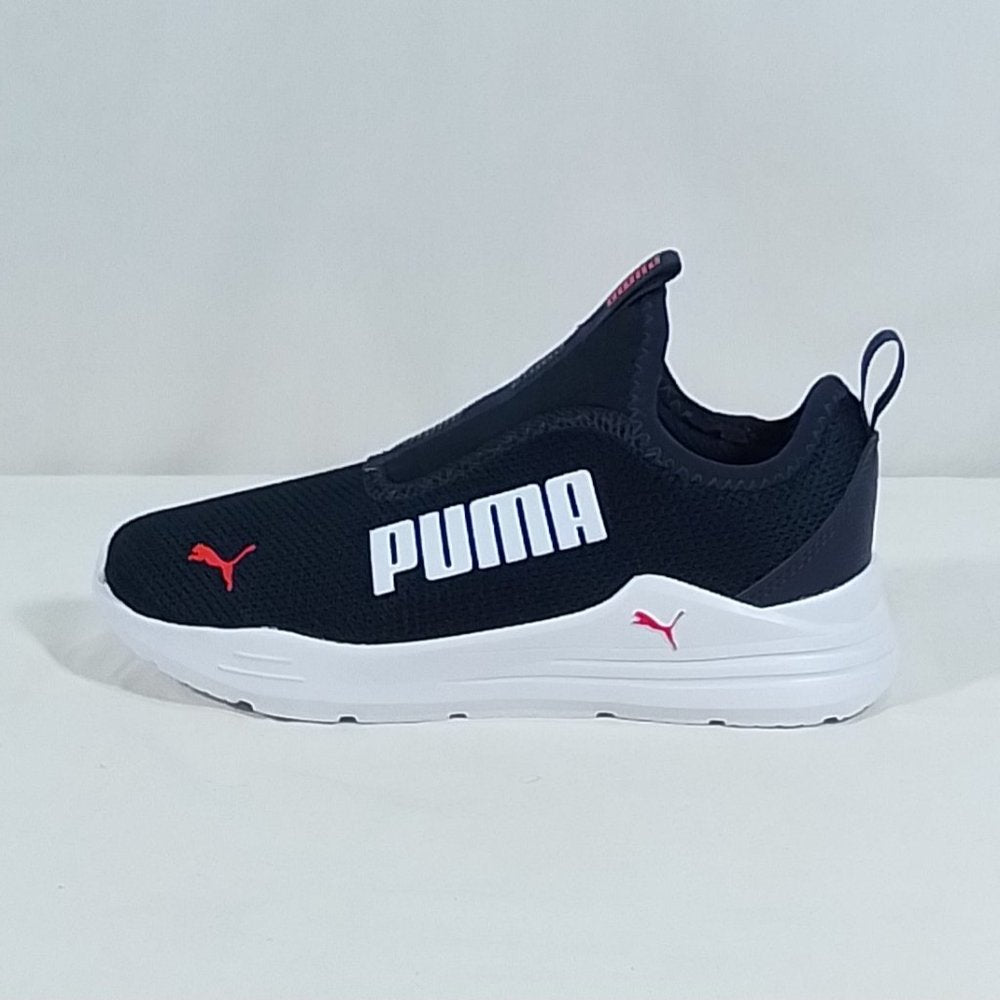 PUMA Wired Run Rapid Slip-On Peacoat & Red Running Shoes - Size 2C || New In Box