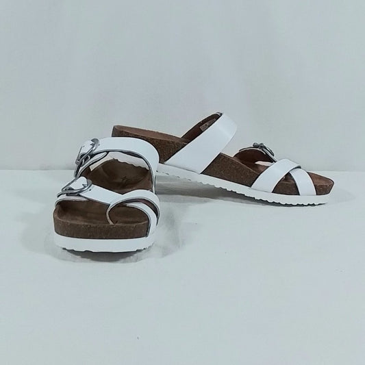 Eastland Women's Tiogo Leather Slide Sandals - White - Var Szs - NIB