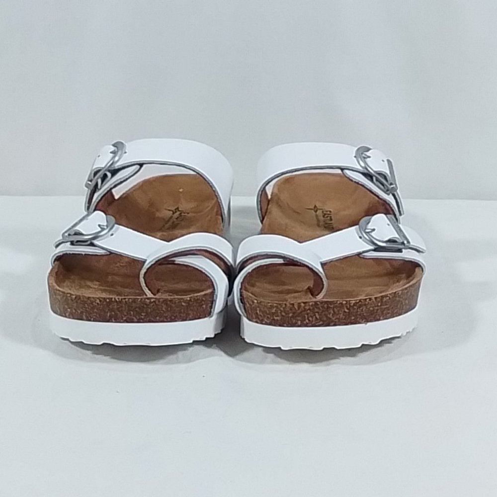 Eastland Women's Tiogo Leather Slide Sandals - White - Var Szs - NIB