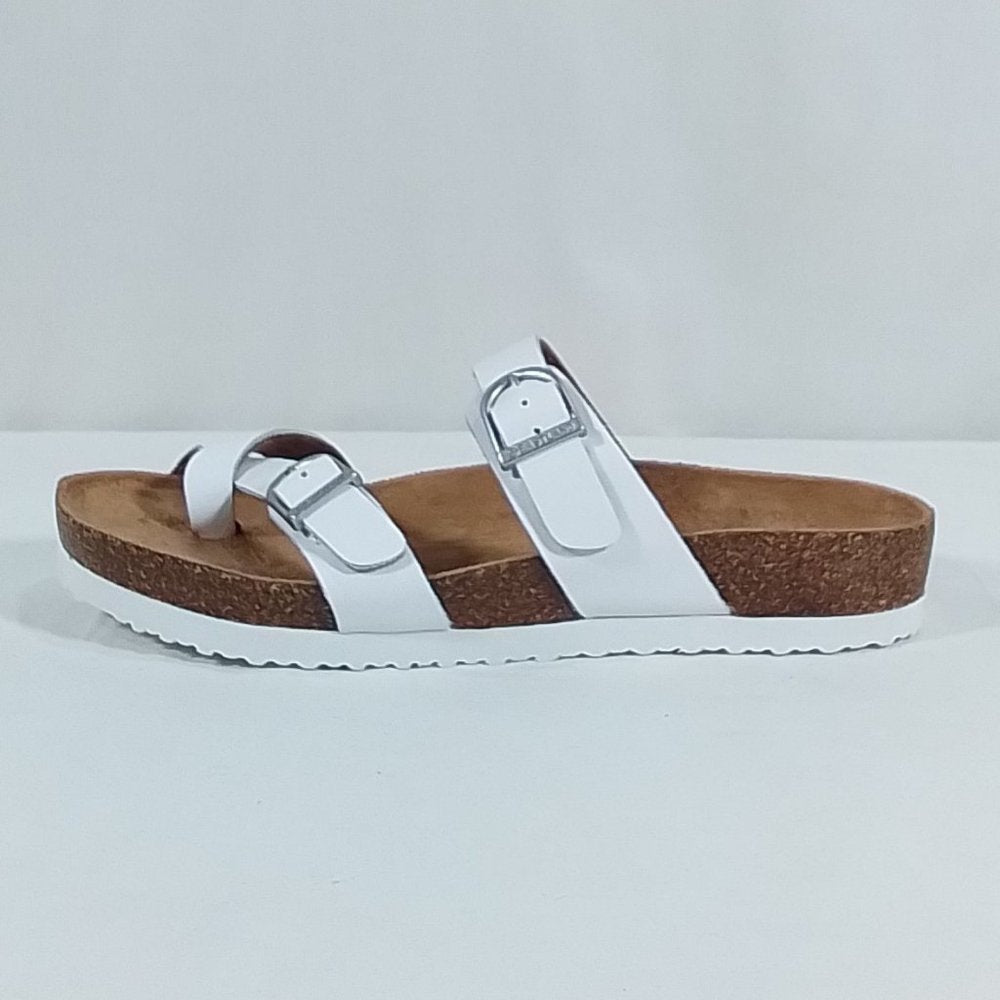 Eastland Women's Tiogo Leather Slide Sandals - White - Var Szs - NIB