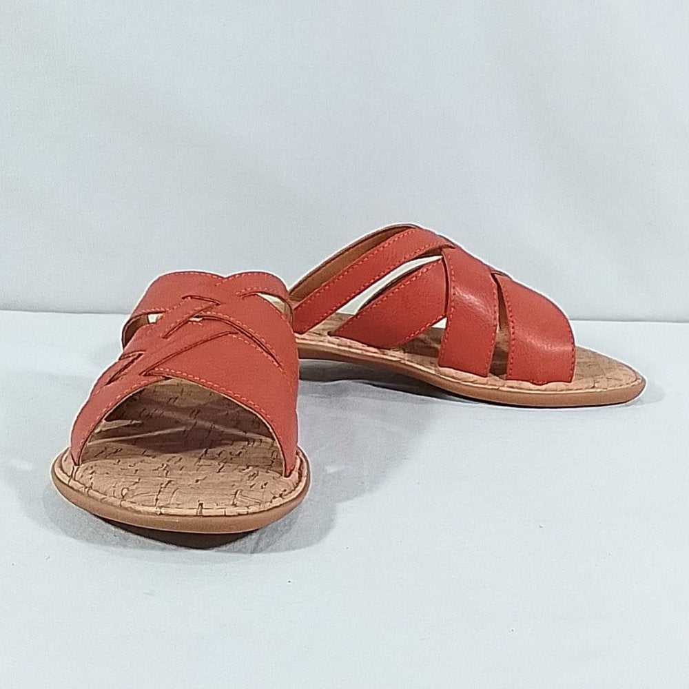 B.O.C. Women's Mona Faux Leather Strappy Slide Sandals - Size 8M - Red || NIB