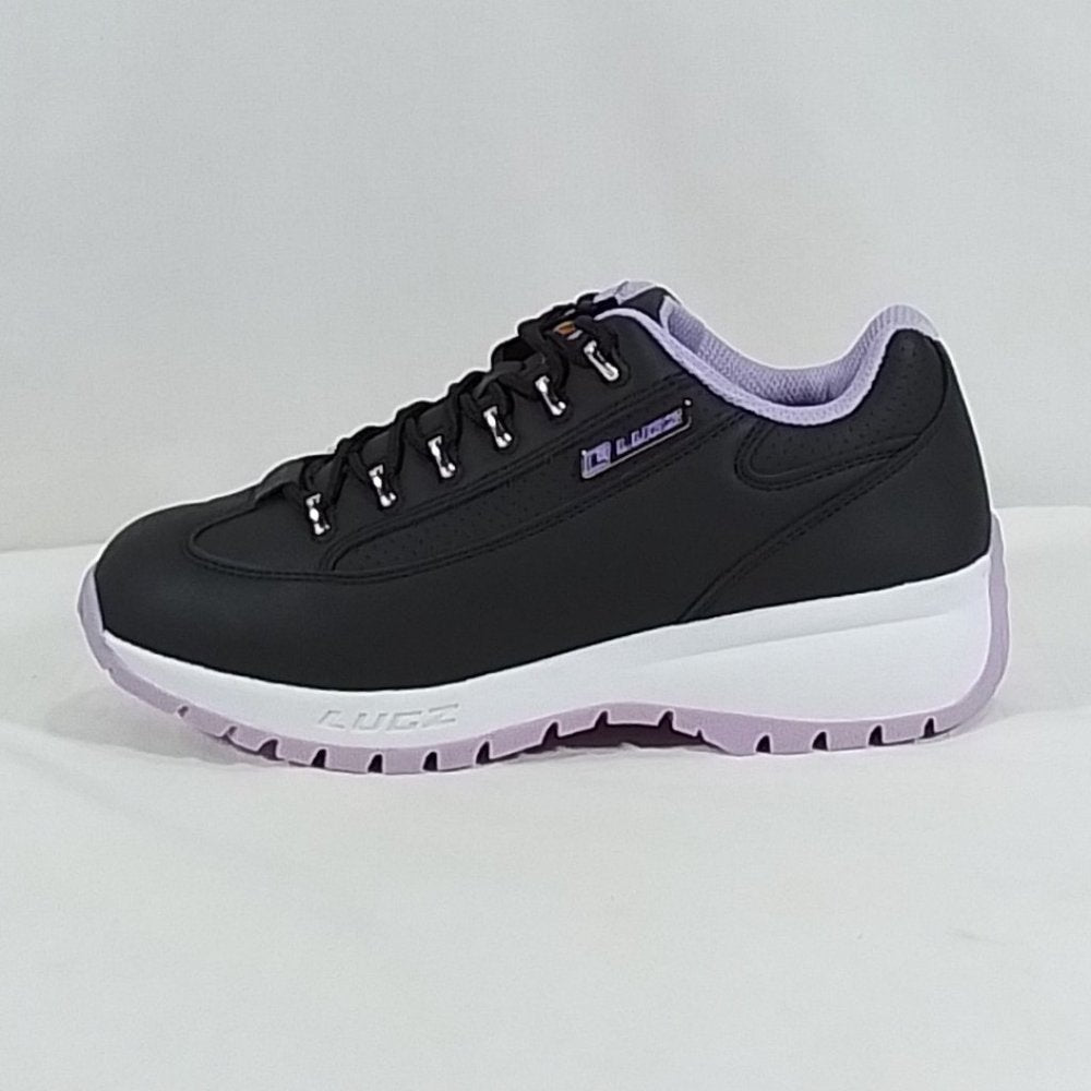 Lugz Women' Express Fashion Sneaker - Black/White/Lilac - Size 8 M || New In Box