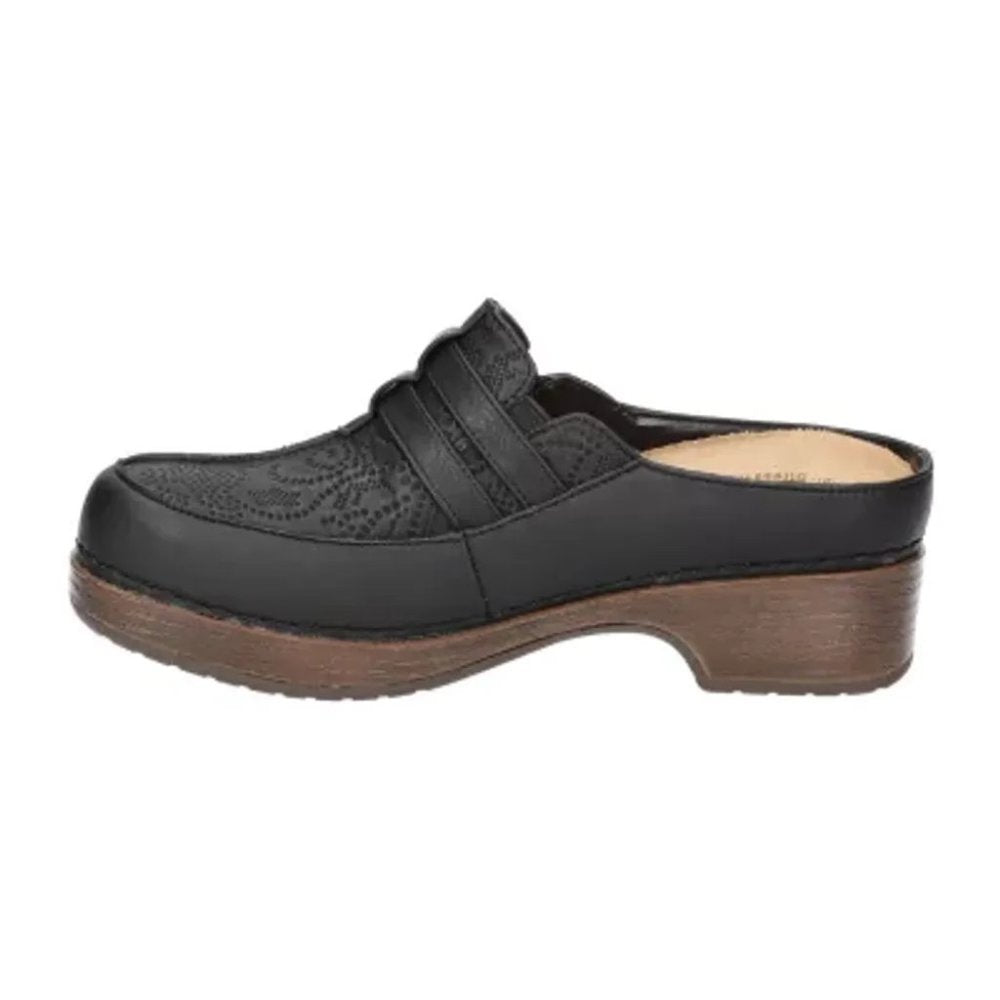 Easy Works Women's Shirley Clogs by Easy Street - 8 Medium - Black - NIB