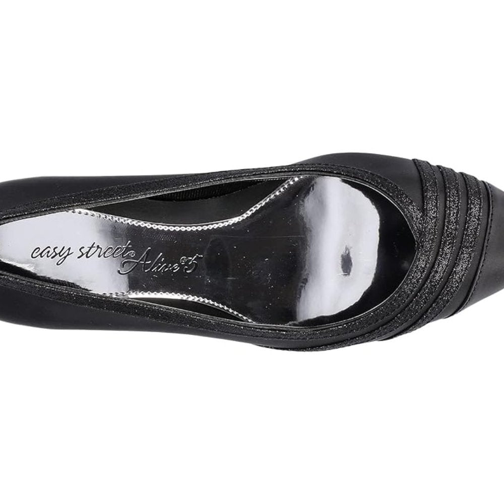 Easy Street Women's Nobel Pointed Toe Pumps - Black Satin - 6 N - NIB