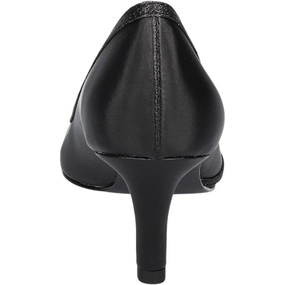 Easy Street Women's Nobel Pointed Toe Pumps - Black Satin - 6 N - NIB