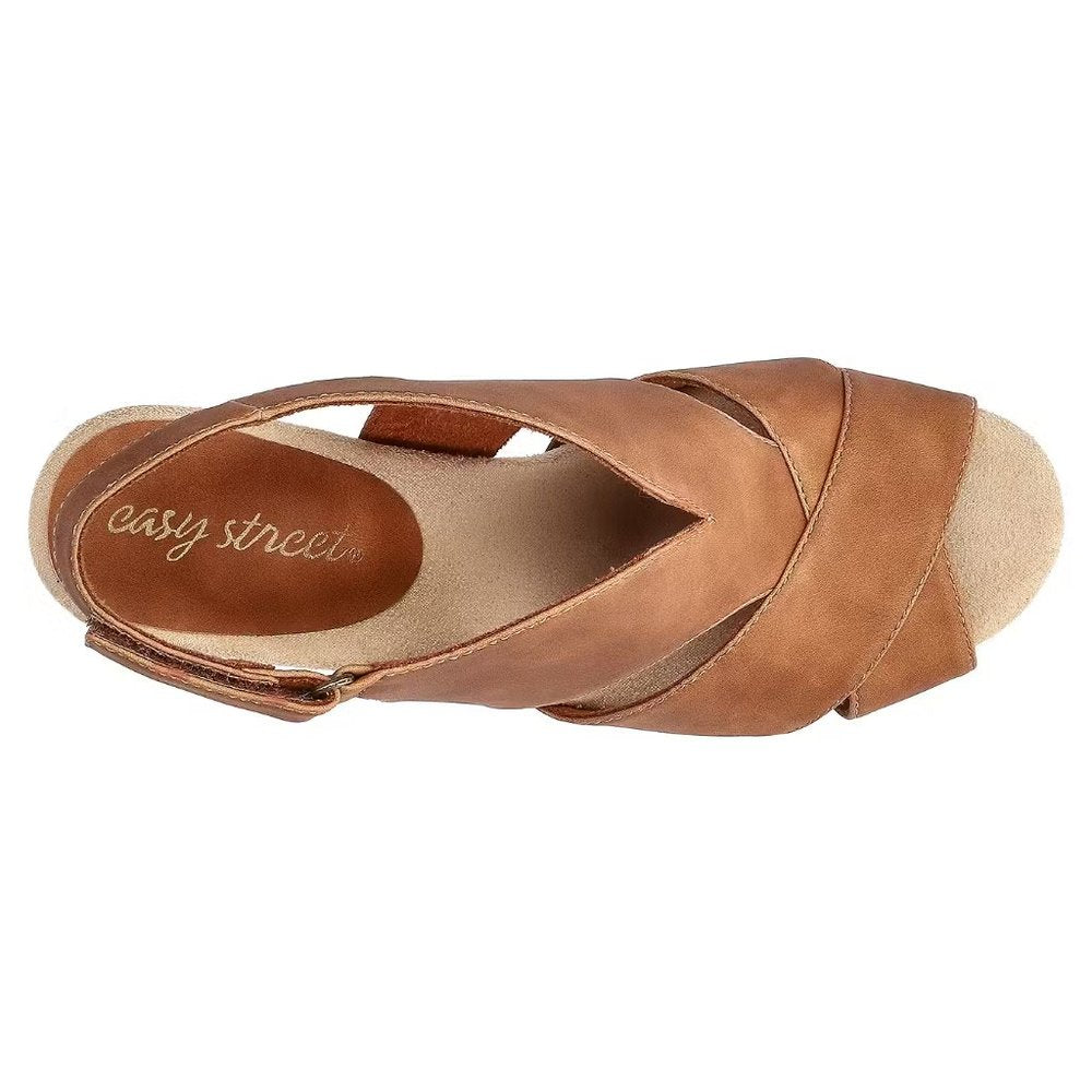 Easy Street Women's Annette Heeled Sandals - 7 Medium - Tan - NIB