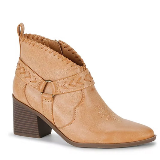 Frye & Co Palma Stacked Heel Booties, Light Tan, Various Sizes - New in Box