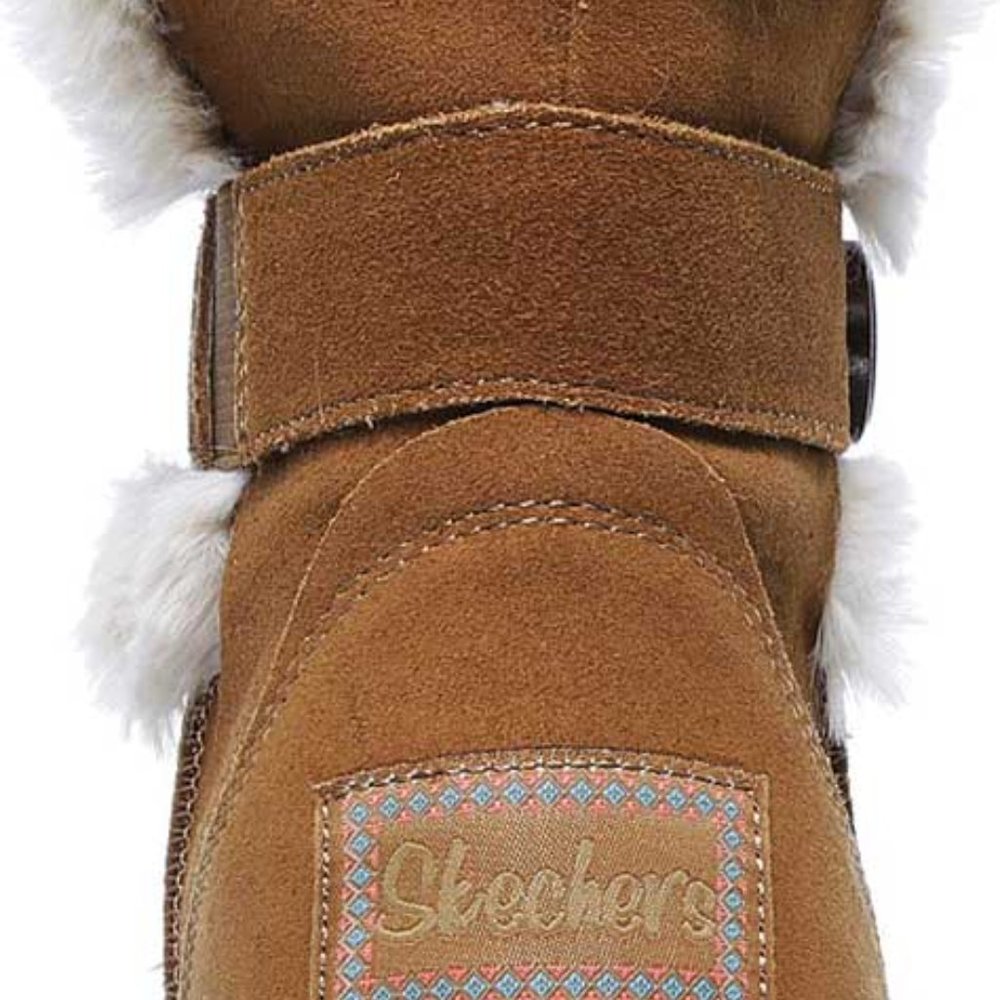 Skechers Women's Winter Keepsakes Wedge Cozy Peak Mid Calf Boot - 11 - Tan