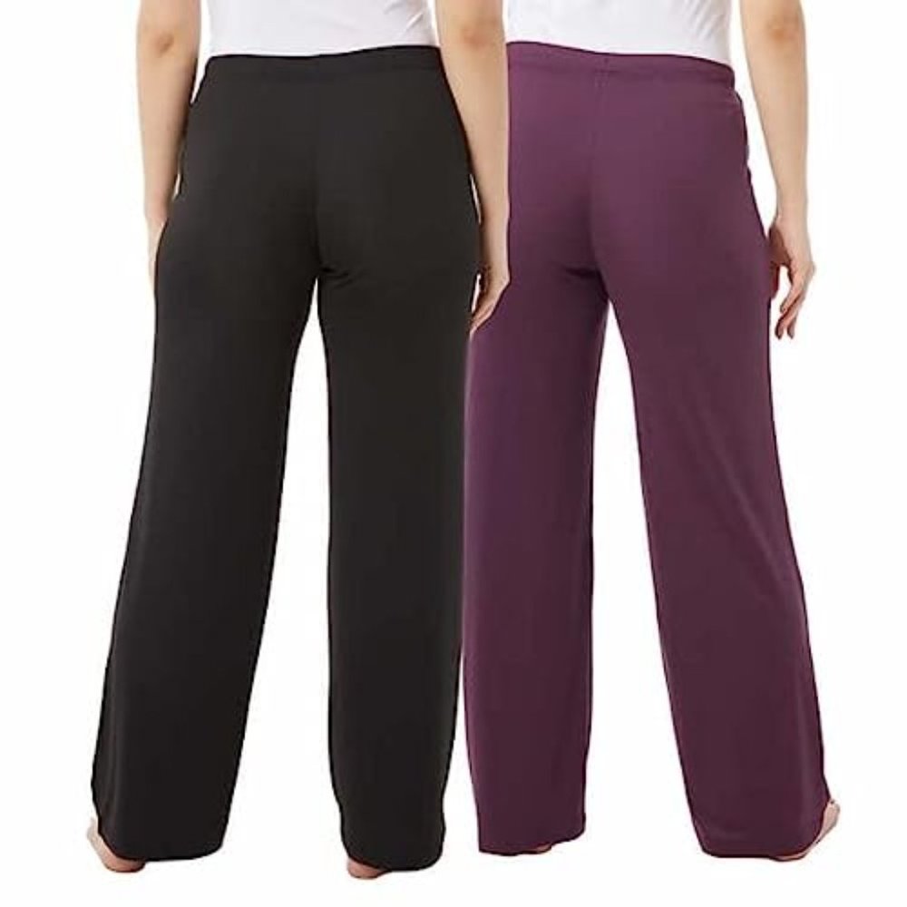 32 Degrees Heat 2 Pack Ladies Sleep Pants  - Large - Black & Prune Purple - NWT