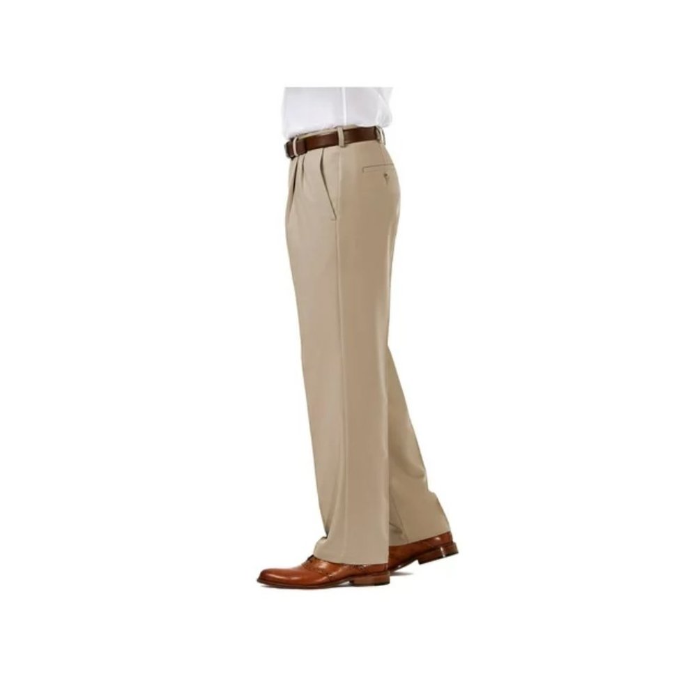 Haggar Men's Cool 18 Pro Classic Fit Dress Pants - 38 x 29 - Khaki - NWT