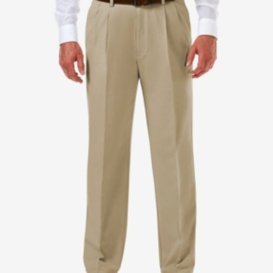 Haggar Men's Cool 18 Pro Classic Fit Dress Pants - 38 x 29 - Khaki - NWT