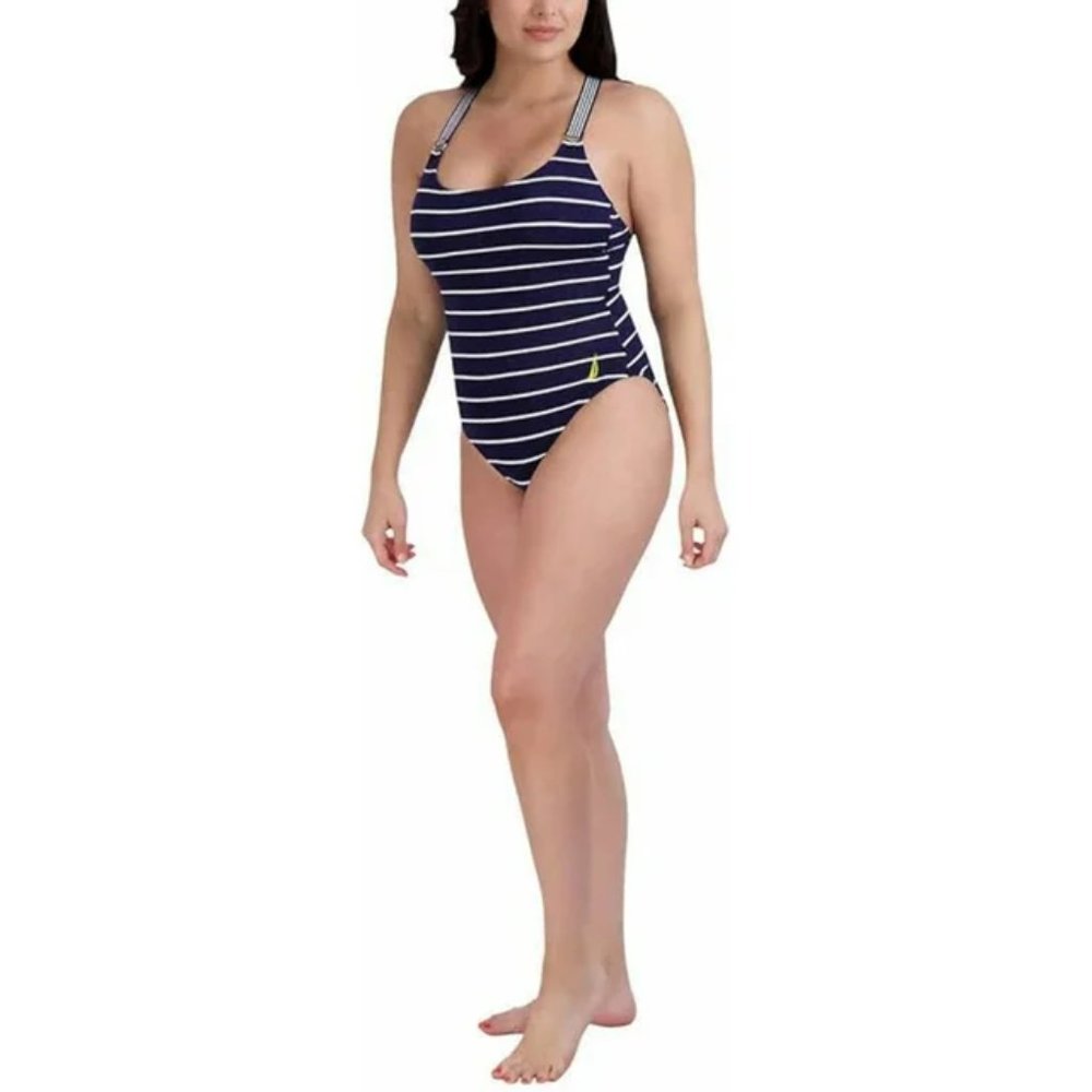 Nautica Women's Cross Back One PC SwimSuit - XL - Dark Blue - NWT