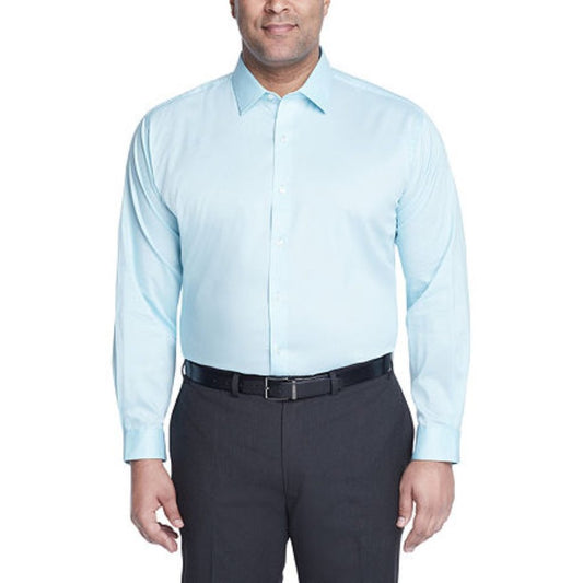 Van Heusen Men's Big and Tall Stretch Fabric Shirt - 18 1/2 35-36 - Blue - NWT