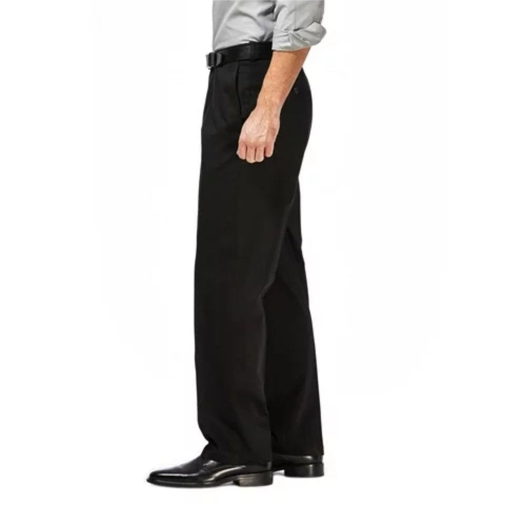 Haggar Men's Premium Khaki Flat Front Classic Fit Pants - 38x29 - Black - NWOT