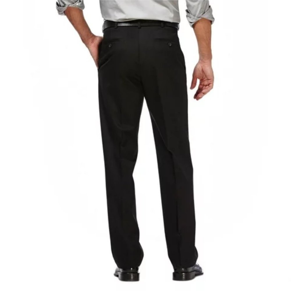 Haggar Men's Premium Khaki Flat Front Classic Fit Pants - 38x29 - Black - NWOT