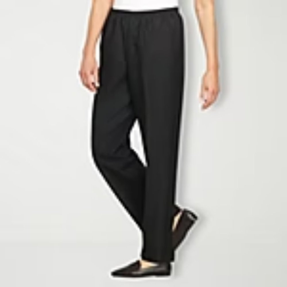 Alfred Dunner Classic Women's Mid Rise Straight  Pants - Black - 10 Petite - NWT