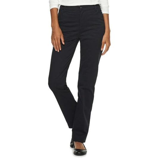 Lee Women's Relaxed Fit Straight Leg Twill Pants - Black - 20 - New without Tags