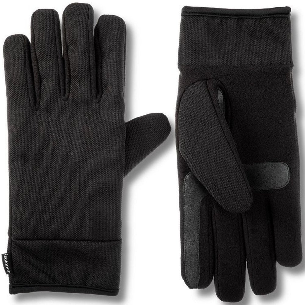 Isotoner Men's Lined Water Repellent Stretch Tech Gloves - Medium - Black - NWT