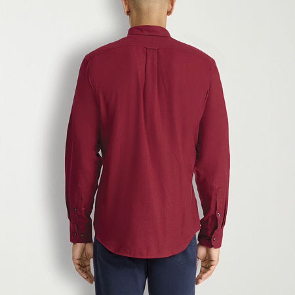 IZOD Stratton Men's Moisture Wicking Classic Fit Flannel Shirt - L - Red - NWT