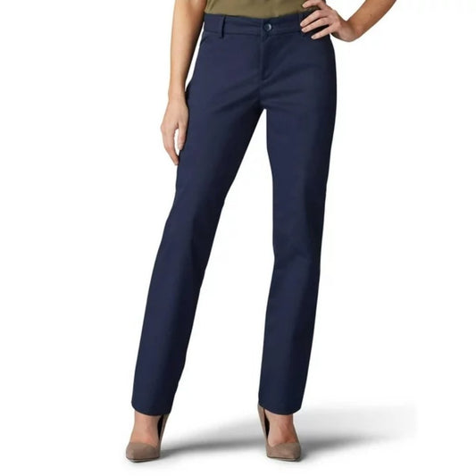 Lee Women’s Straight Leg Wrinkle Resist Stretch Pant - 18 Long - Blue - NWT