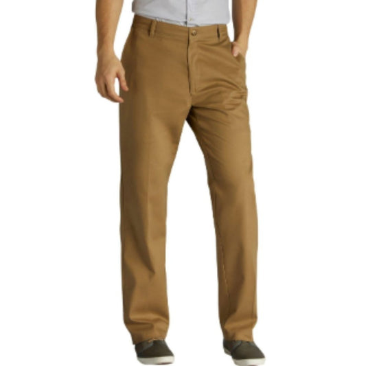 LEE Men's Total Freedom Stretch Relaxed Fit Flat Front Pant - 40x30 - Beige NWOT