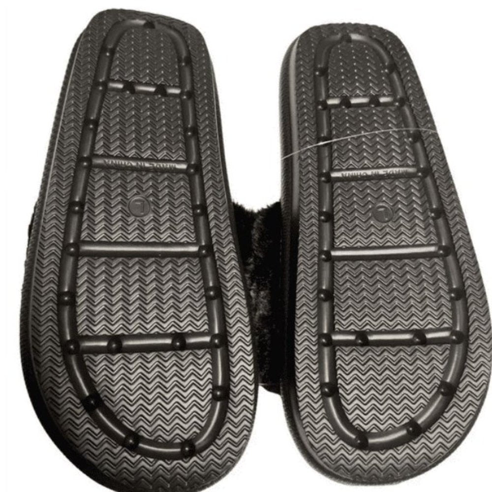 Women's 32 Degrees Plush Cushion Slides - Black - XL - NIB