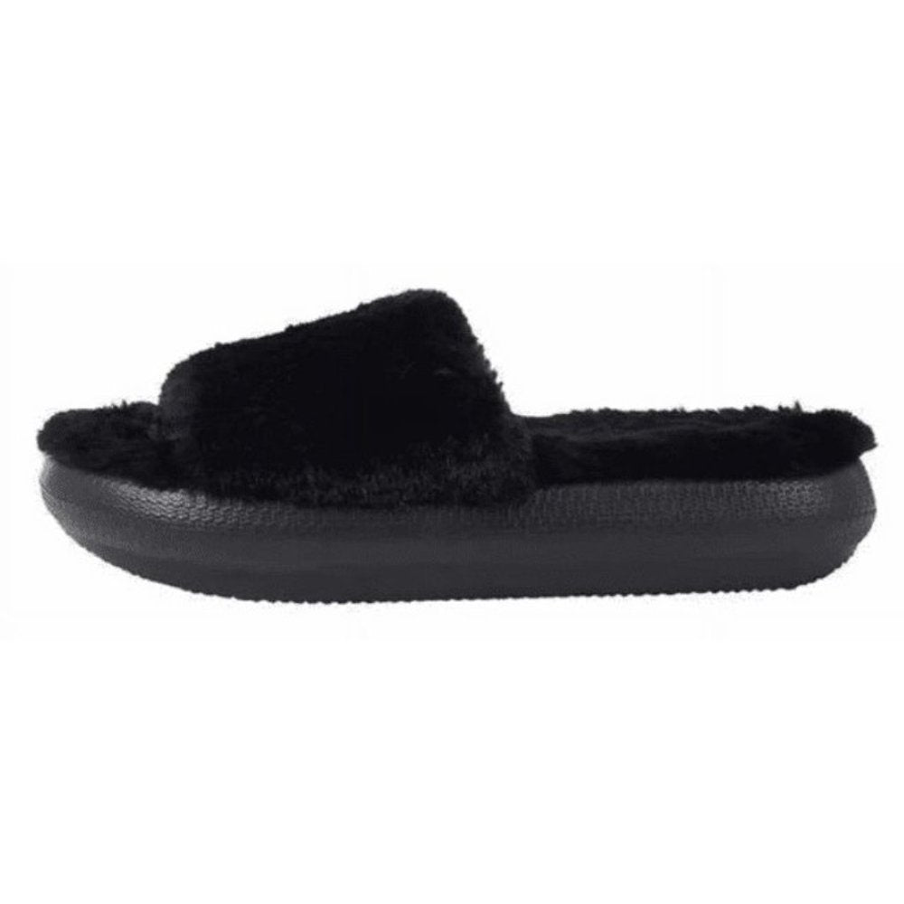 Women's 32 Degrees Plush Cushion Slides - Black - XL - NIB