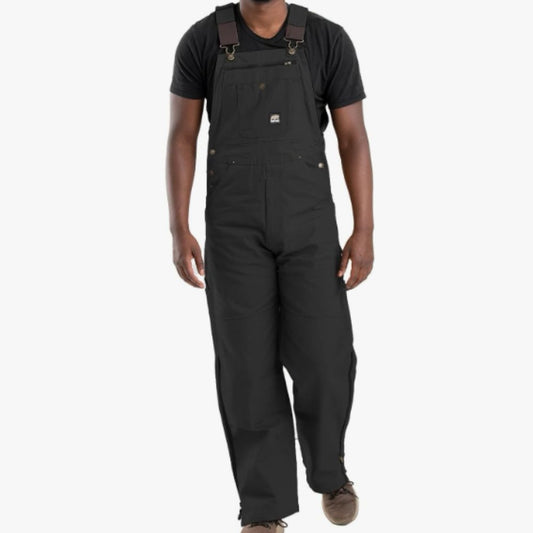 Berne Men's Slab Unlined Dick Bib Overall - 38 - Black - New without Tags