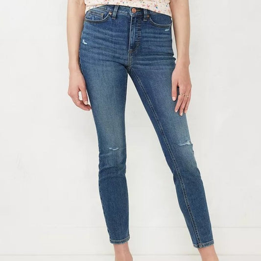 Women's LC Lauren Conrad Feel Good High-Waist Skinny Jeans - Med. Wash - 0L -NWT