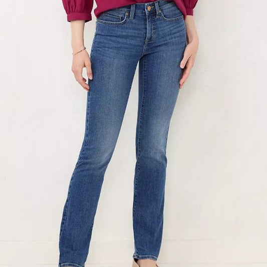 Women's LC Lauren Conrad Feel Good Mid-Rise Barely Bootcut Jeans - Wash - 0 -NWT