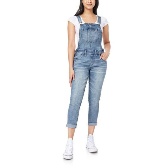 Wallflower Juniors Tomboy Mid Rise Destructed Overalls - Various - Cosmic - NWOT