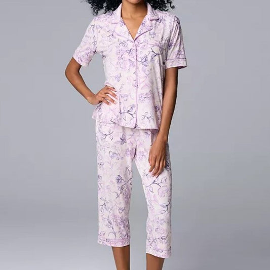 Women's Simply Vera Vera Wang Cozy Pajama Set - Lilac Floral - X-Large - NWT