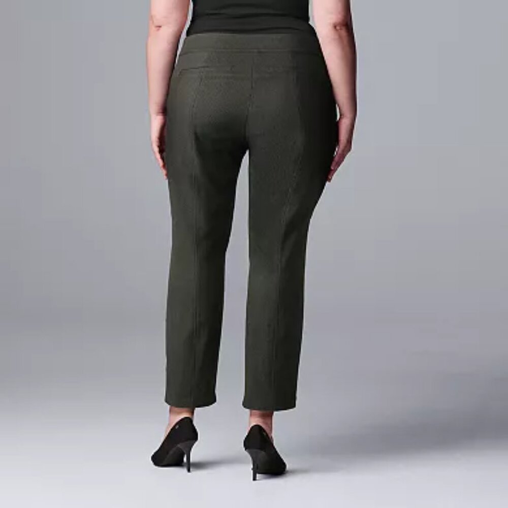 Women's Simply Vera Vera Wang Plus Size Pull-On Ankle Pant - Black - Var Sz -NWT