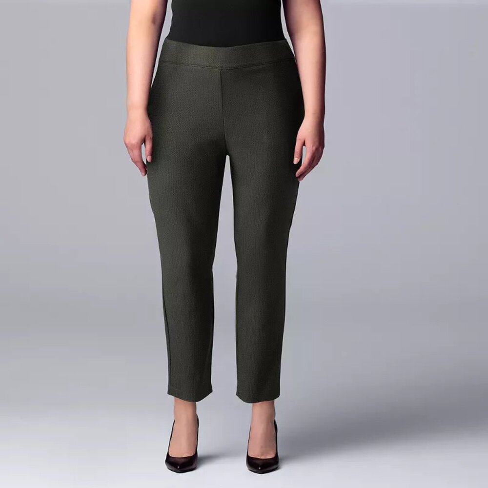 Women's Simply Vera Vera Wang Plus Size Pull-On Ankle Pant - Black - Var Sz -NWT