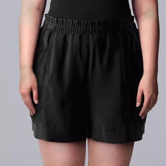 Women's Simply Vera Vera Wang High-Waisted Soft Shorts - Black - 0X - NWT