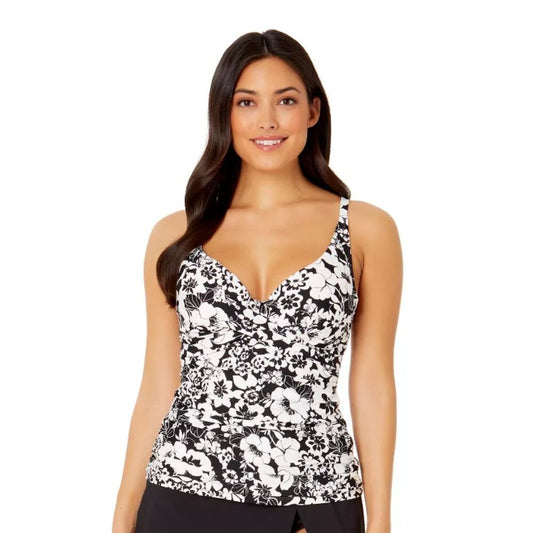 Women's Catalina Twist Front Tankini Swim Top - Island Boquete - Small -NWT