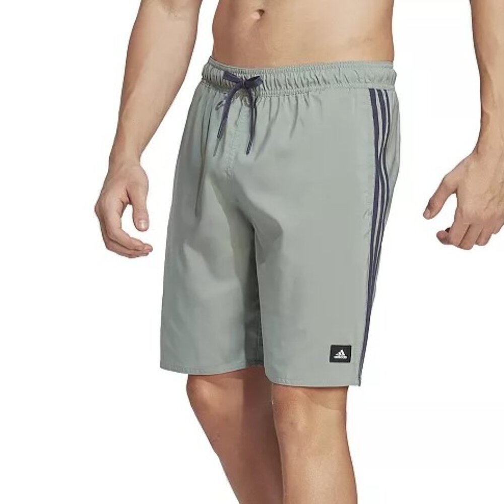 Men's Adidas 3 Stripe Classic Swim Trunks - Light Green - XS - NWT