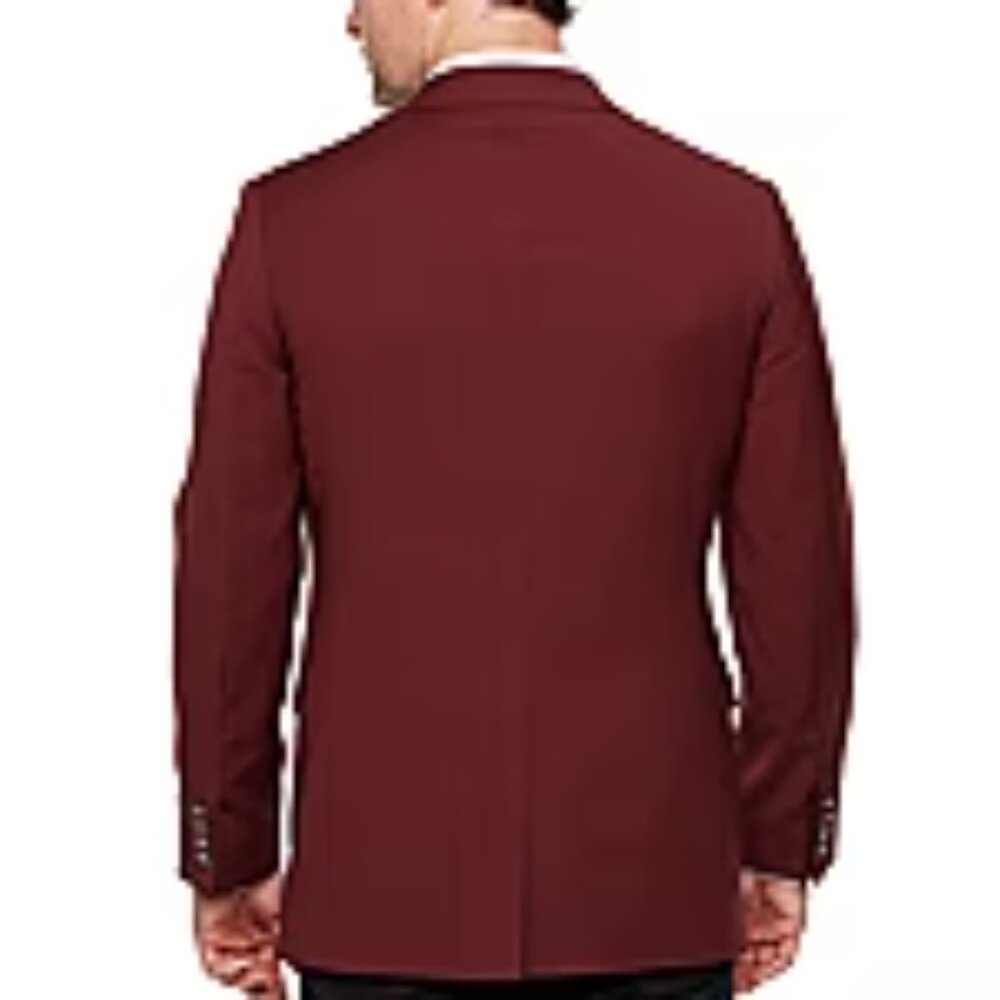 Men's Stafford Hopsack Classic Fit Blazer - Burgundy - Various Szs - NWT