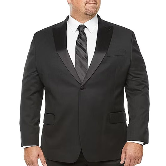 Men's Stafford Big & Tall Classic Fit Coolmax Tuxedo Jacket - Black - 60 Big Reg