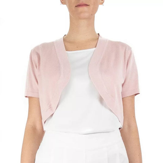 Women's Nina Leonard Open-Front Crop Bolero - Blush - Large - NWT