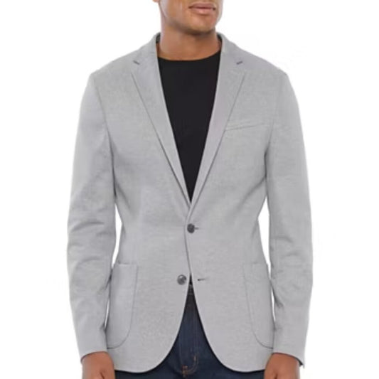 Men's JF J. Ferrar 360 Stretch Slim Fit Knit Sport Coat - Med. Gray - XL - NTW