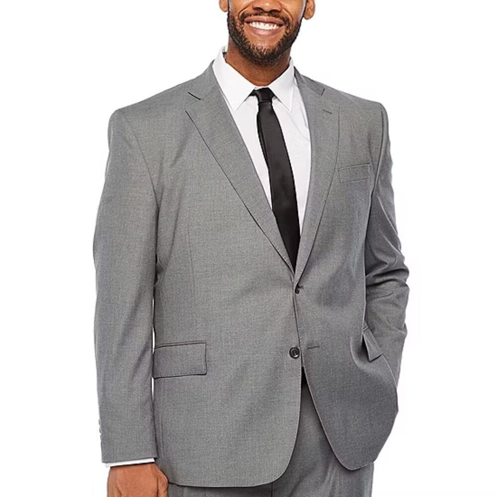 Men's JF J. Ferrar Big & Tall Suit Jacket - Med. Gray - 52 Big Short - NWT