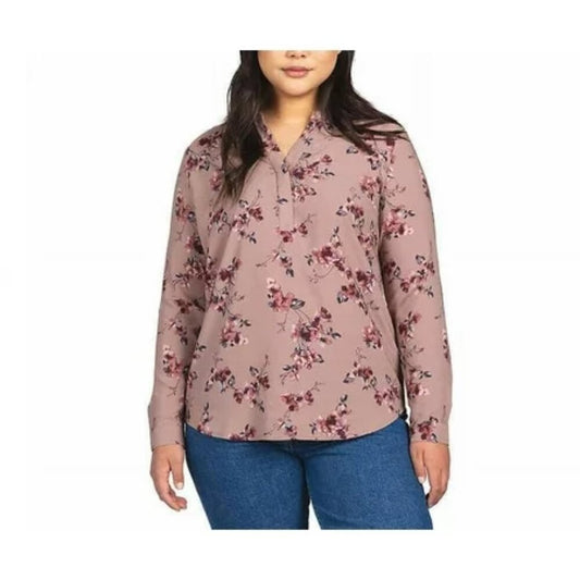 Women's Hilary Radley Long Sleeve Blouse - Pink Floral - Large - NWT