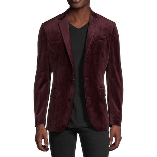 Men's JF J. Ferrar Velvet Stretch Fabric Slim Fit Sport Coat - Merlot - 42R -NWT