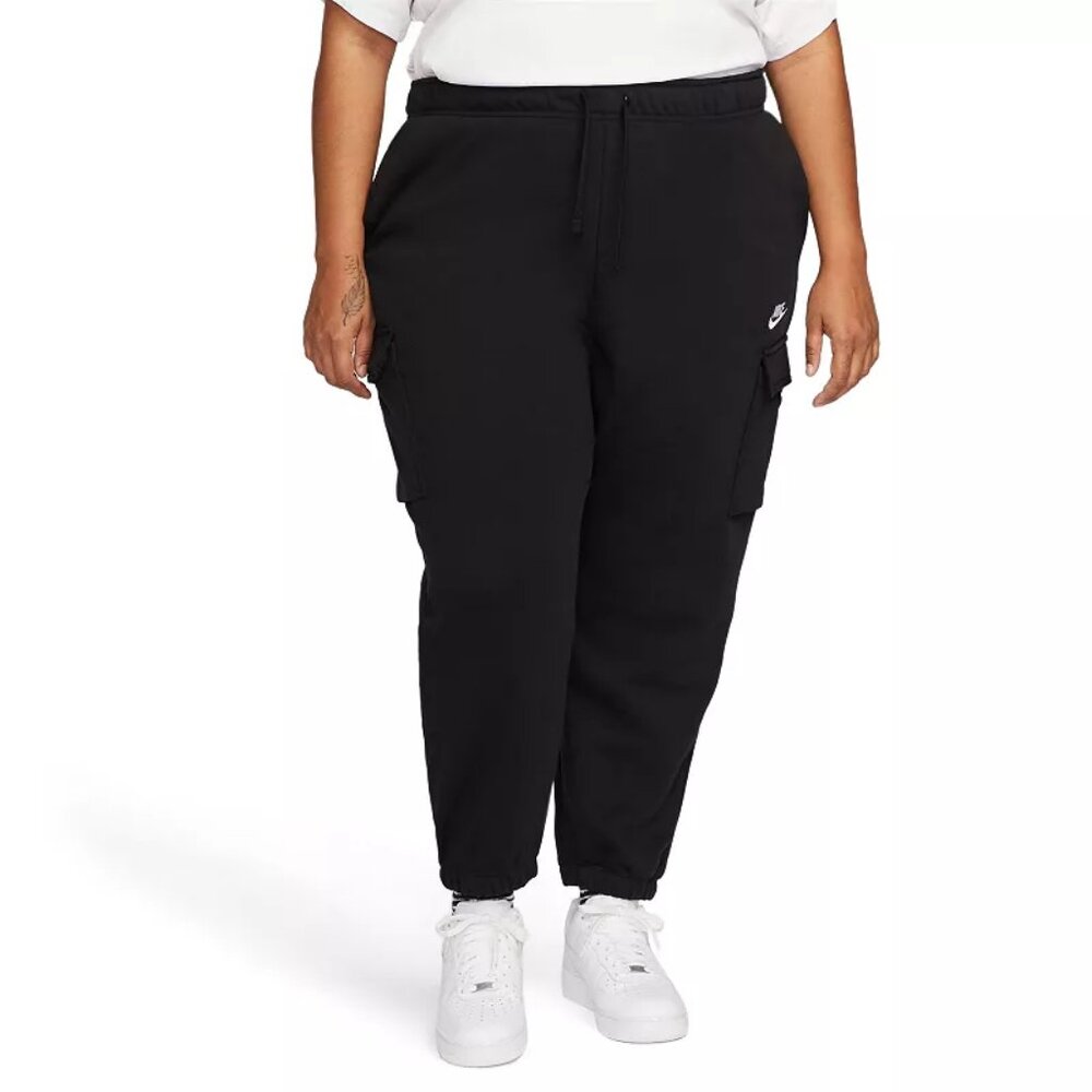 Women's Nike Plus Size Sportswear Club Fleece Cargo Pants - Black - 2X - NWT