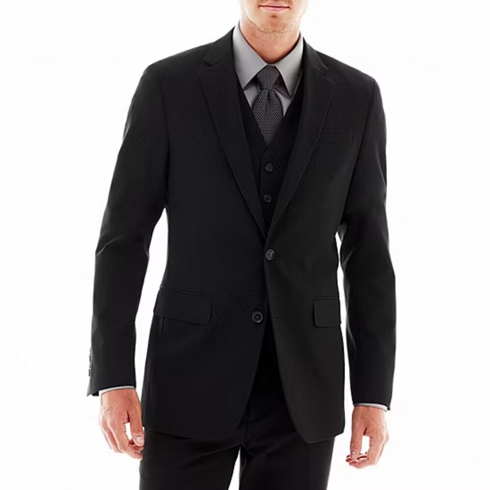 Men's JF J Ferrar Stretch Gabardine Classic Fit Suit Jacket - Black - 40S - NWT