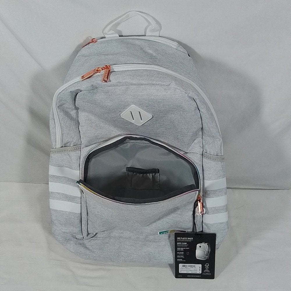 Adidas Classic 3 Stripes Backpack Jersey White / White Rainbow - NWT