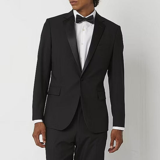 Men's JF J Ferrar Slim Fit Tuxedo Jacket - Black - 46R - NWT