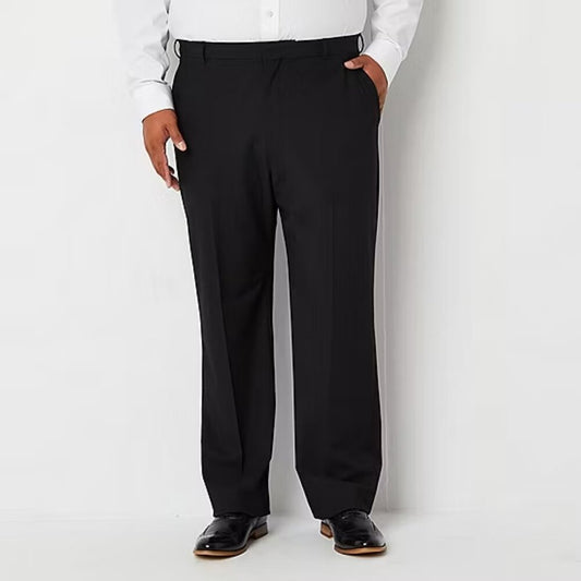 Men's JF J Ferrar Big & Tall Flat Front Suit Pant - Black - 54x32 - NWT