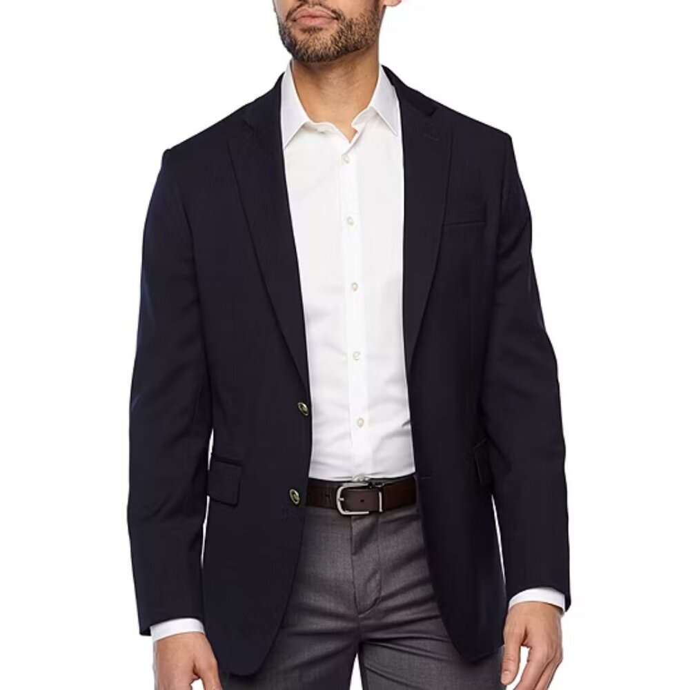 Men's Stafford Hopsack Classic Fit Blazer - Navy - Var Szs - NWT